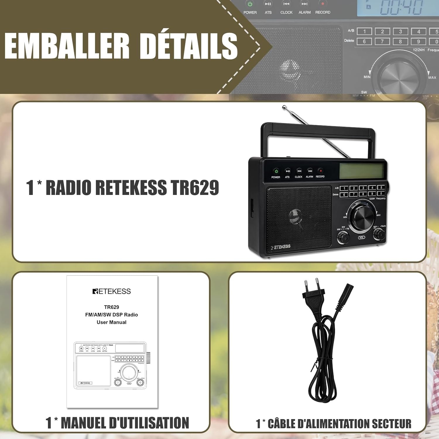 71vEDVe4rZL._AC_SL1500_.jpg Prenosné rádio Retekess TR629, rádio s reproduktorom, FM, AM, SW, LW, napájanie zo siete alebo na batérie, USB, SD karta, budík, pre seniorov (čierne)
