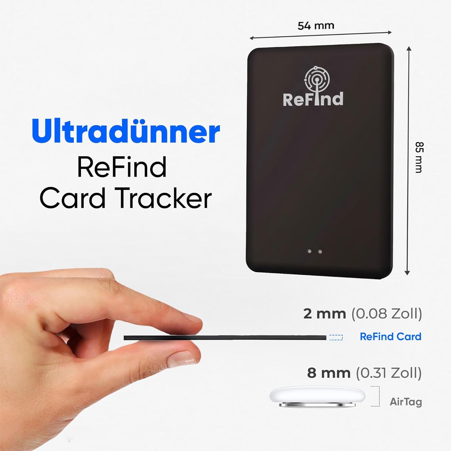 ReFind Tracker na karty (len pre Samsung) – tenký a odolný inteligentný štítok na peňaženky, tašky, kufre a batožinu. Nabíjateľný tracker na karty kompatibilný s aplikáciou Samsung SmartThings