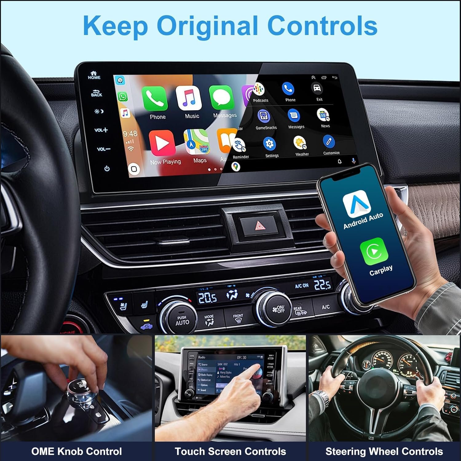 810vSVjNzoL._AC_SL1500_.jpg Bezdrôtové Android Auto a CarPlay, bezdrôtový adaptér 2 v 1, ktorý prevádza káblové pripojenie Android Auto/CarPlay na bezdrôtové, vhodný pre vozidlá s Android Auto a CarPlay, kábel USB-C/A