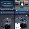 LENCENT Bluetooth 5.4 FM vysielač – adaptér do auta 48 W [PD 30 W a 18 W] [7 farieb osvetlenia] [rýchle nabíjanie] bezdrôtový rádiový adaptér pre prehrávanie hudby a hands-free zariadenia, podporuje USB zariadenia