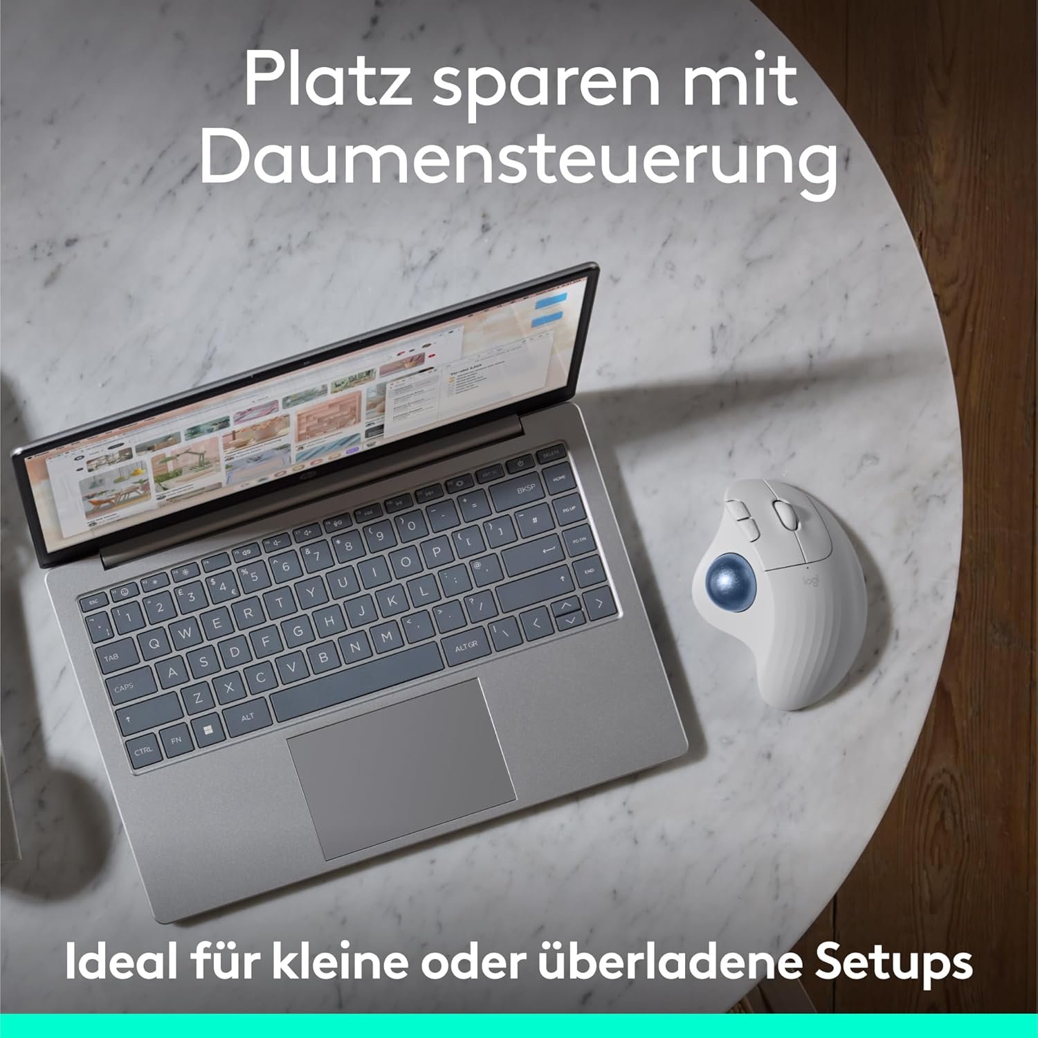 81Fyl47AA6L._AC_SL1500_.jpg Bezdrôtová trackballová myš Logitech ERGO M575S, bezdrôtová ergonomická myš s Bluetooth a šifrovaným donglom, pohodlné ovládanie palcom, pre PC/Mac – biela