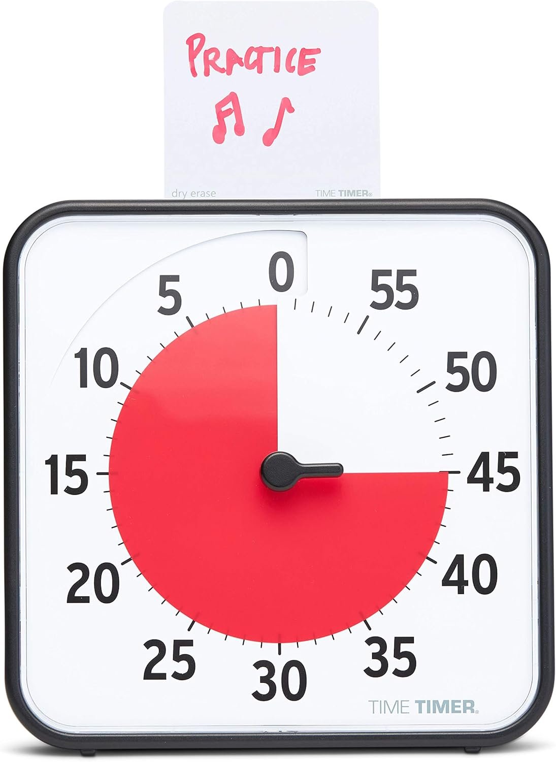 TIME TIMER ORIGINAL Medium 19 x 19 cm – 60-minútové vizuálne analógové časomiery – voliteľný zvukový alarm (regulátor hlasitosti) Žiadne hlasné tikanie; zariadenie na meranie času (čierne)