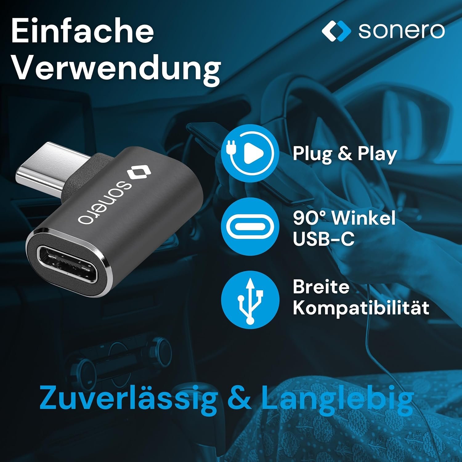 81YSTnk5SjL._AC_SL1500_.jpg Sonero USB-C konektor s uhlom 90°, USB-C zásuvka (1 ks), adaptér, USB-C adaptér, 40 Gbps, 240 W, 8K 60 Hz, hliníkový kryt, čierny, X-UA133