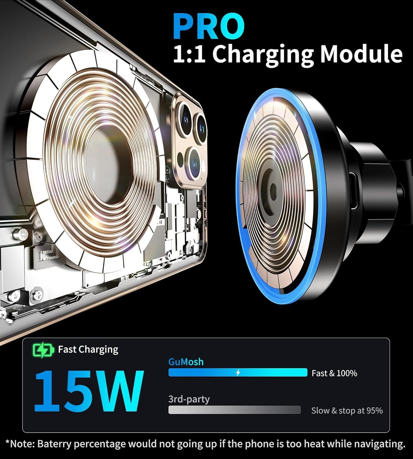 81a2OwYy9gL._AC_SL1500_.jpg Držiak Mag-Safe do auta s LED osvetlením pre orientáciu v noci; nabíjačka Mag-Safe do auta s držiakom na mobilný telefón a funkciou nabíjania; montáž na palubnú dosku alebo na čelné sklo pre iPhone 17, 16, 15, 14, 13, 12