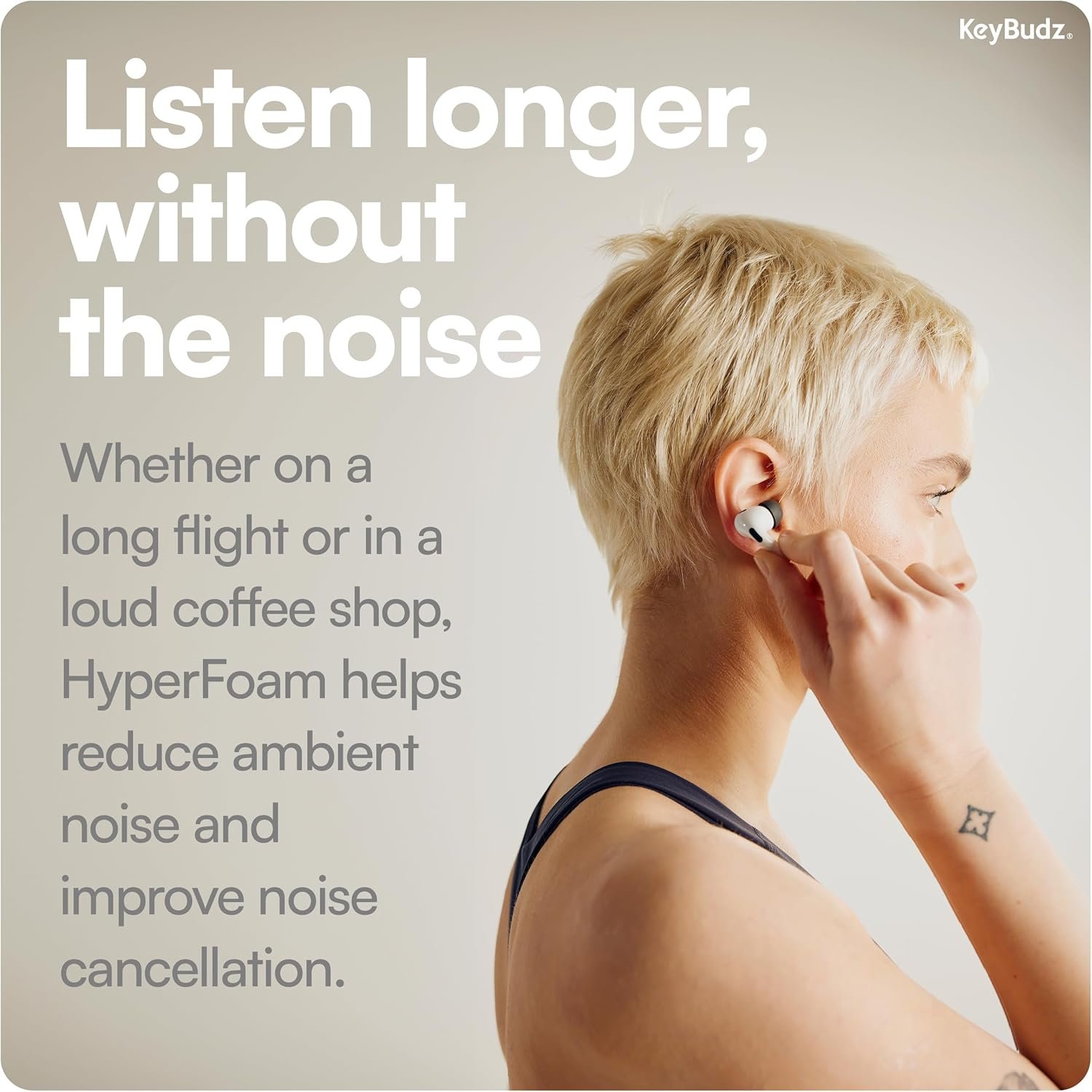 81fDKSpSoIL._AC_SL1500_.jpg Slúchadlá KeyBudz HyperFoam z pamäťovej peny pre AirPods Pro 1. a 2. generácie, patentované pohodlné jadro pre lepší tvar a potlačenie hluku, protišmykové náhradné ušné vložky (S/M/L,