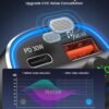 LENCENT Bluetooth 5.4 FM vysielač – adaptér do auta 48 W [PD 30 W a 18 W] [7 farieb osvetlenia] [rýchle nabíjanie] bezdrôtový rádiový adaptér pre prehrávanie hudby a hands-free zariadenia, podporuje USB zariadenia