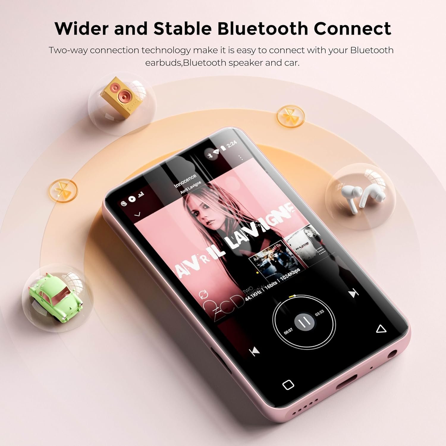 81ysHMSuPjL._AC_SL1500_.jpg 160 GB prehrávač Spotify MP3 s Bluetooth, prehrávač innioasis MP4 s Audible, Deezer, 4-palcový Hi-Fi dotykový prehrávač hudby s Wi-Fi (ružový)