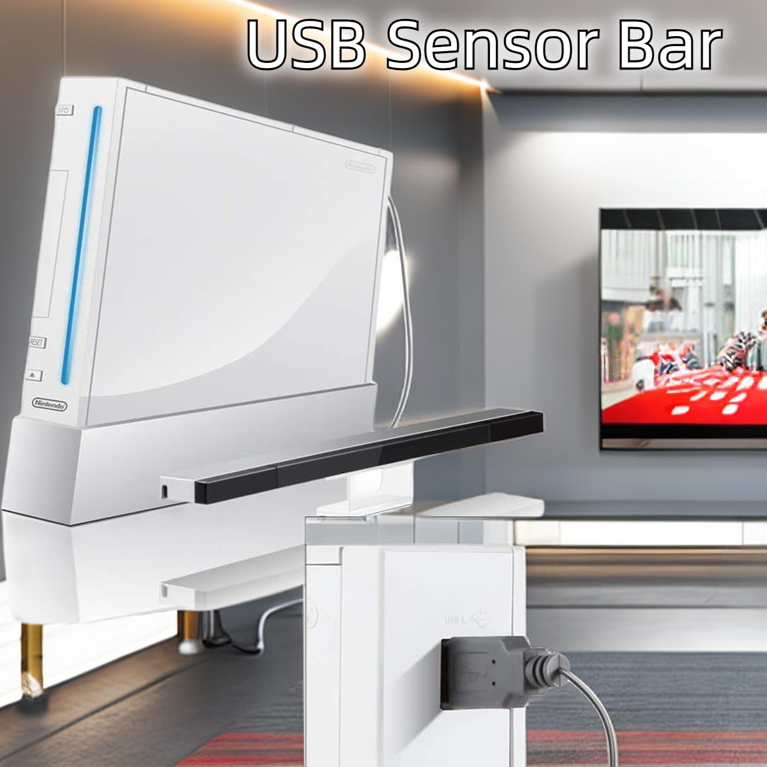 Káblová infračervená senzorová lišta s pripojením cez USB pre konzoly Wii/Wii U a emulátor Dolphin na PC