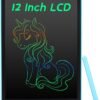 61euBjEi9wL._AC_SL1500_.jpg LCD tabuľka Coolzon, 12-palcová farebná obrazovka, tabuľka na kreslenie pre deti a dospelých, vymazateľná LCD tabuľka, elektronická tabuľka na kreslenie, prenosný LCD tablet na kreslenie a písanie, svetlo modrá