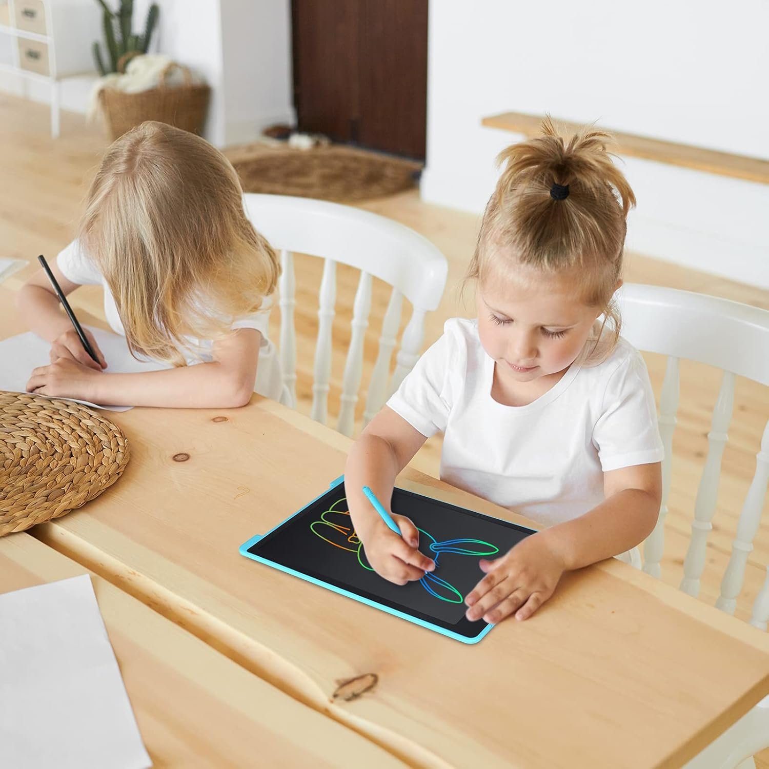 71FtkD-g5IL._AC_SL1500_.jpg LCD tabuľka Coolzon, 12-palcová farebná obrazovka, tabuľka na kreslenie pre deti a dospelých, vymazateľná LCD tabuľka, elektronická tabuľka na kreslenie, prenosný LCD tablet na kreslenie a písanie, svetlo modrá