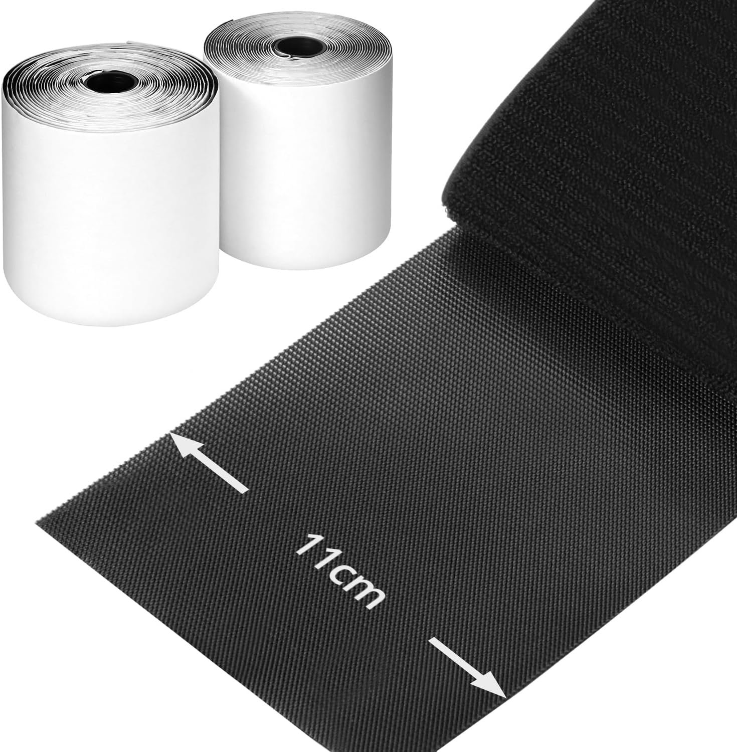 71FzLjhIFL._AC_SL1500_.jpg QWORK® 11 cm × 6 m samolepiaci suchý zips, extra silný – možno skrátiť; nylonový suchý zips na upevnenie vankúšov na gauč, koberce, upevňovanie a organizáciu v domácnosti a v kancelárii