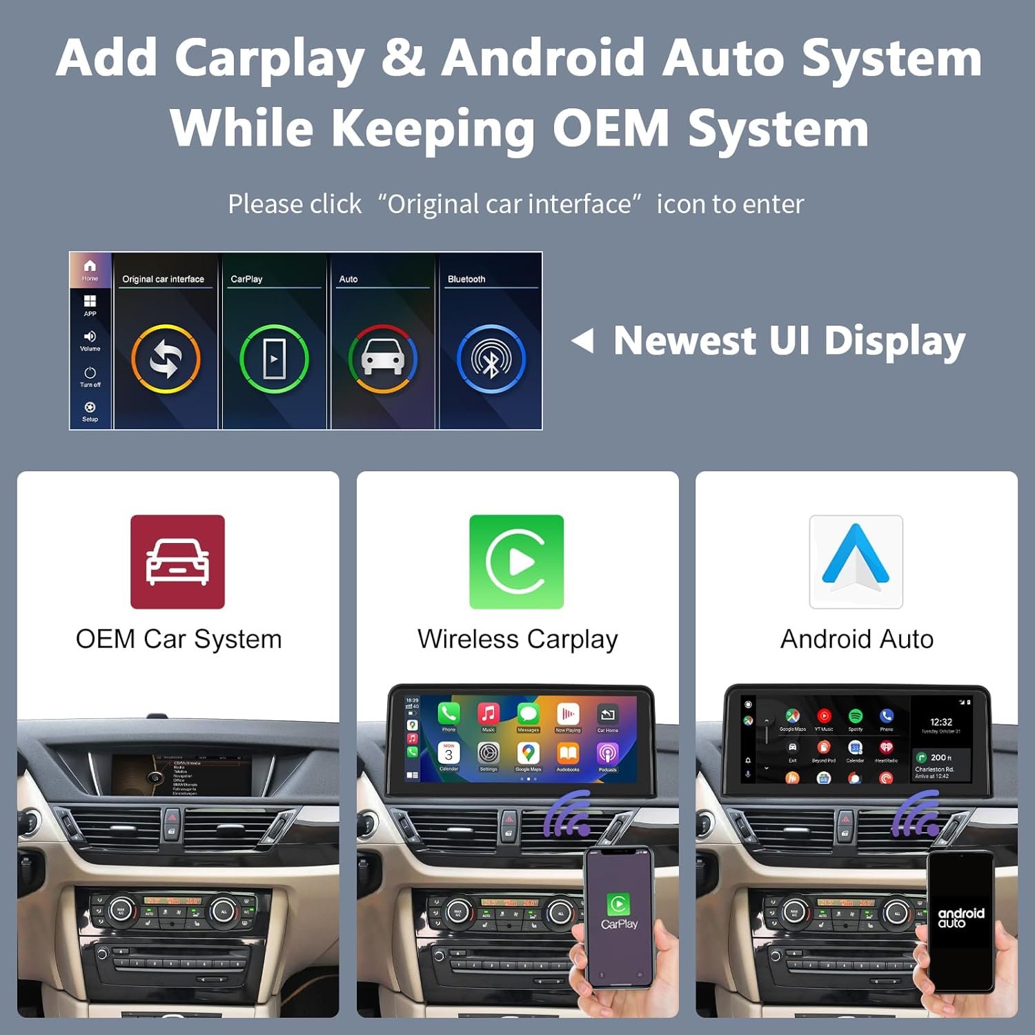 71M7TAc1QL._AC_SL1500_.jpg Autorádio Road Top s uhlopriečkou 10,25 palca, bezdrôtové CarPlay, dotykový displej pre BMW radu X1 (séria E84) z rokov 2009–2015 so systémom CIC, podpora bezdrôtového pripojenia Android Auto/MirrorLink/navigácia