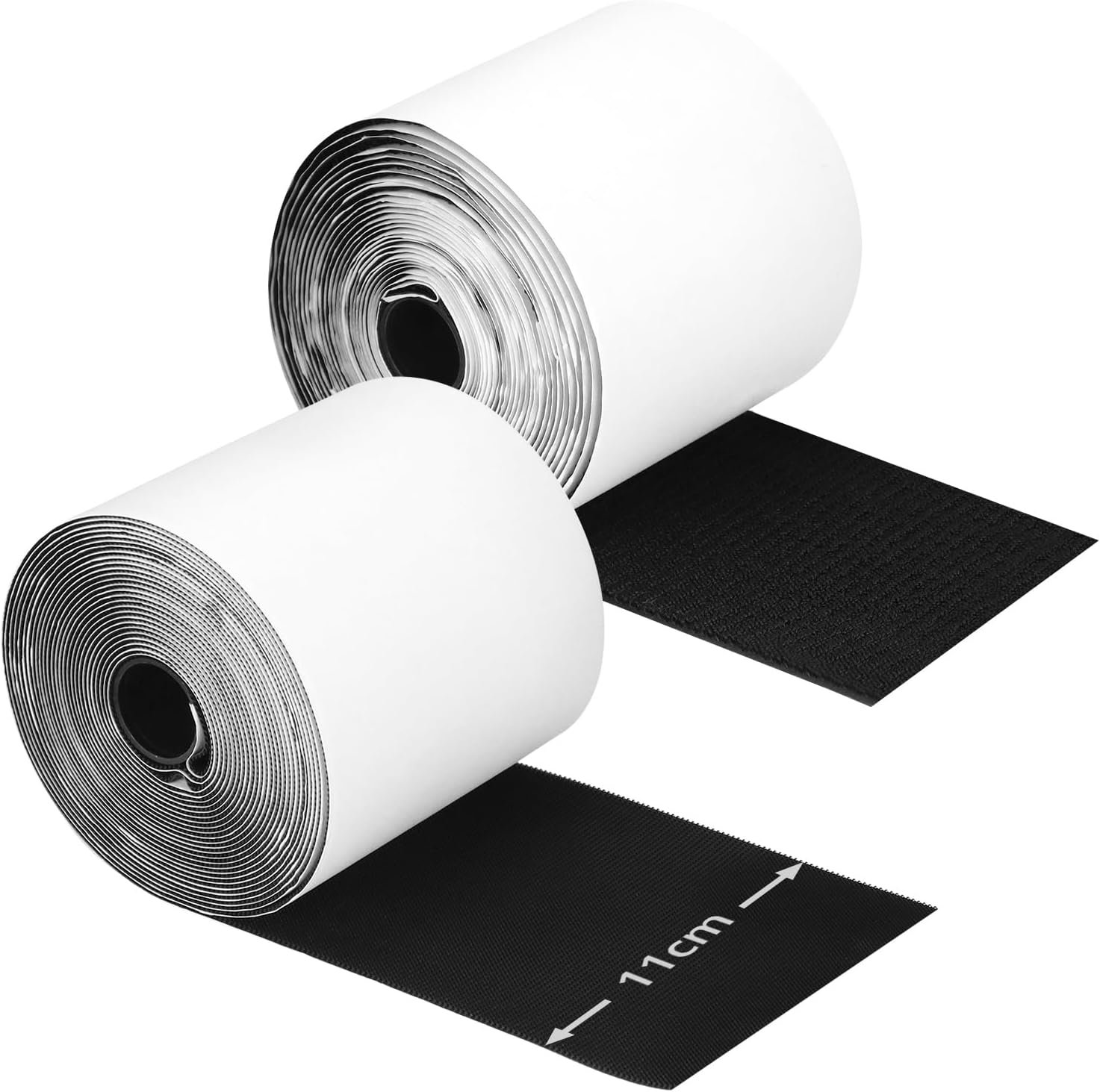 QWORK® 11 cm × 6 m samolepiaci suchý zips, extra silný – možno skrátiť; nylonový suchý zips na upevnenie vankúšov na gauč, koberce, upevňovanie a organizáciu v domácnosti a v kancelárii
