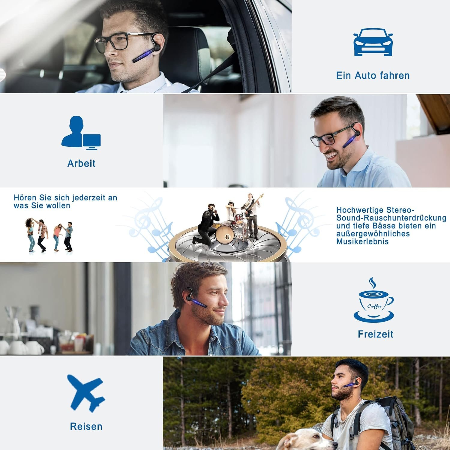 Bezdrôtové Bluetooth slúchadlá do uší IPX7, vodotesné bezdrôtové slúchadlá Bluetooth 5.0 s mikrofónom, LED indikátor stavu batérie, batéria 2000 mAh, doba prehrávania 80 hodín pre šport