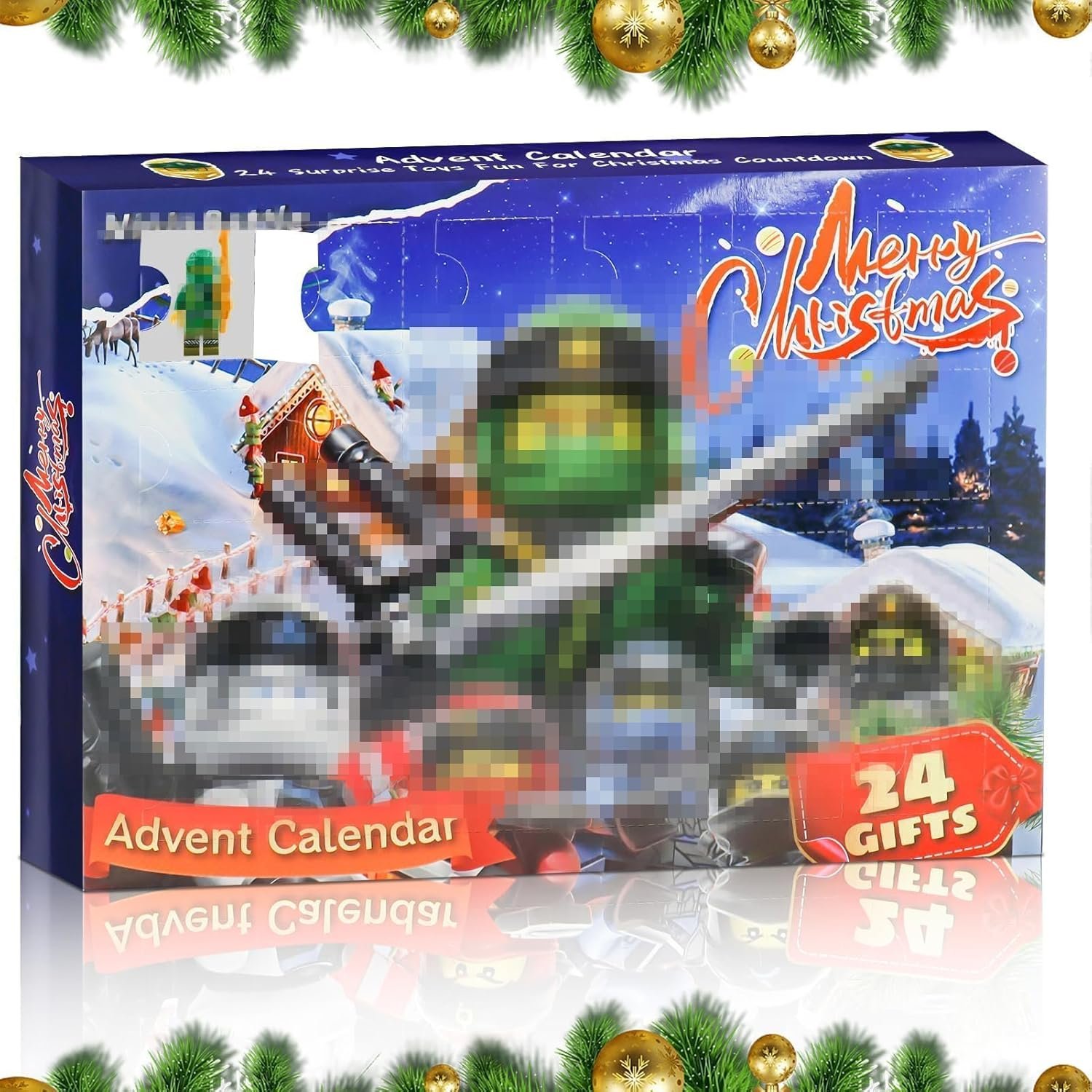 81QJFFR7BfL._AC_SL1500_.jpg Detský adventný kalendár 2024, vianočný adventný kalendár s visiacimi ozdobami, kreslené minifigurky, hračka, vianočný kalendár, darček pre deti, sada C