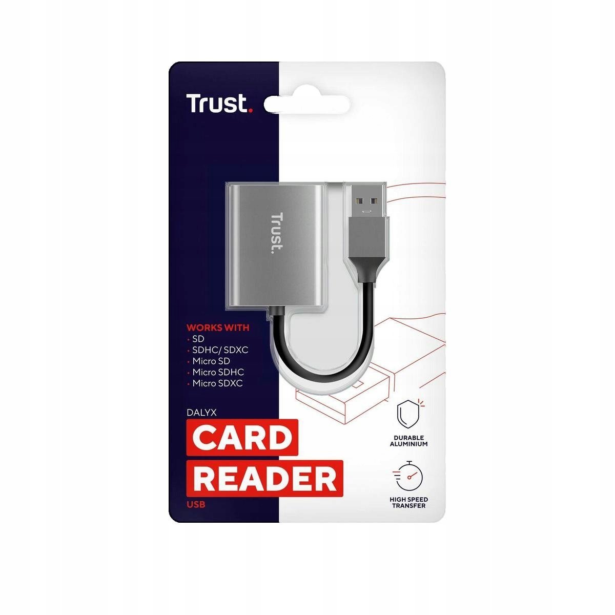 Čítačka kariet Trust Dalyx strieborná USB 3.2 Gen 1