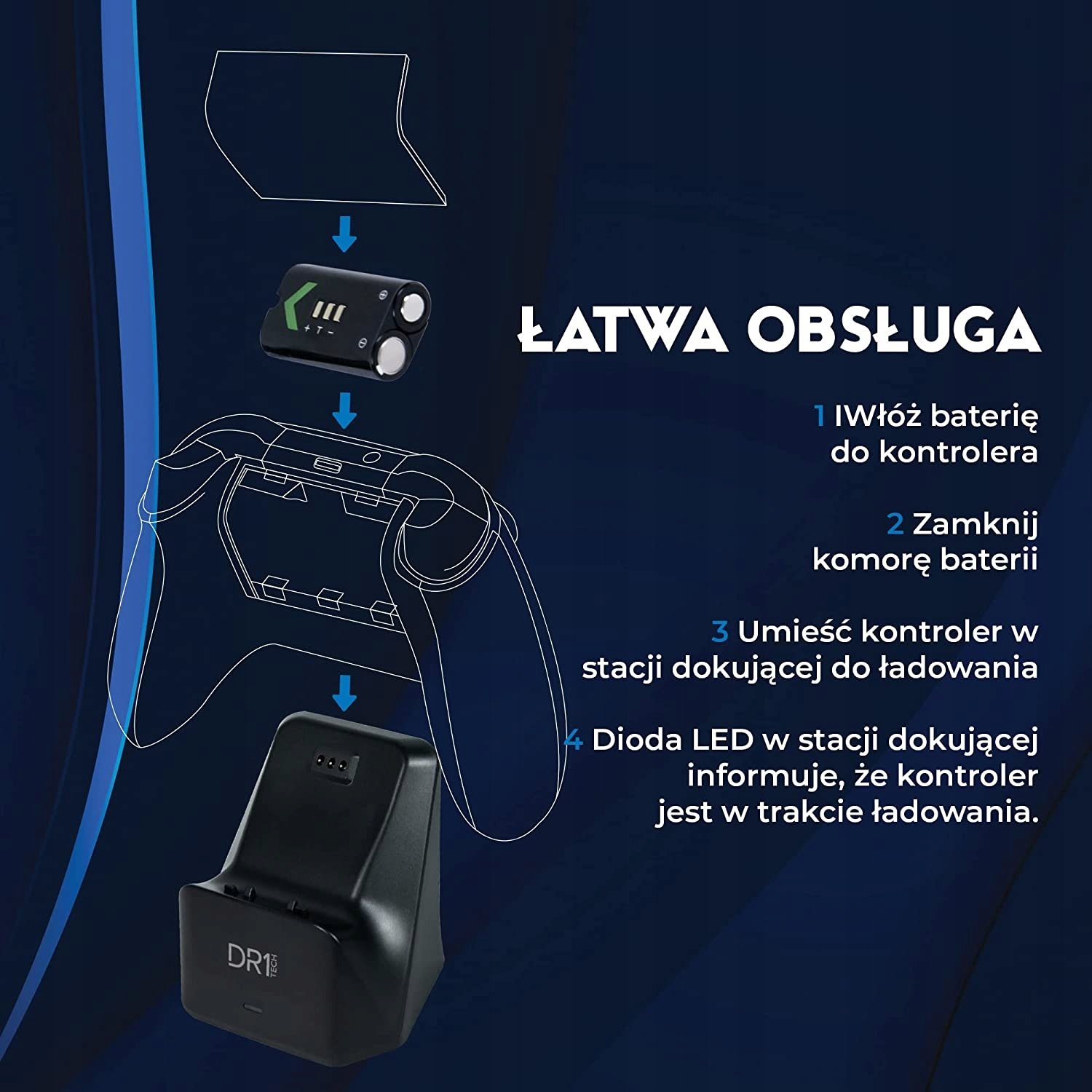 DR1TECH PowerSetX Nabíjacia stanica pre XBOX One X/S
