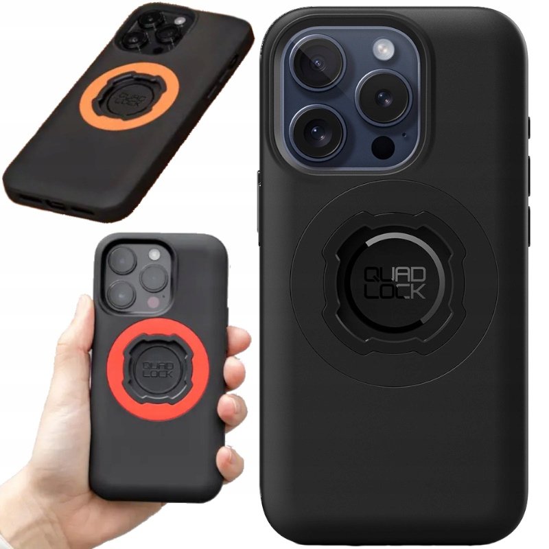 Quad Lock MAG puzdro na telefón iPhone 15 Pro s čiernym MAG krúžkom