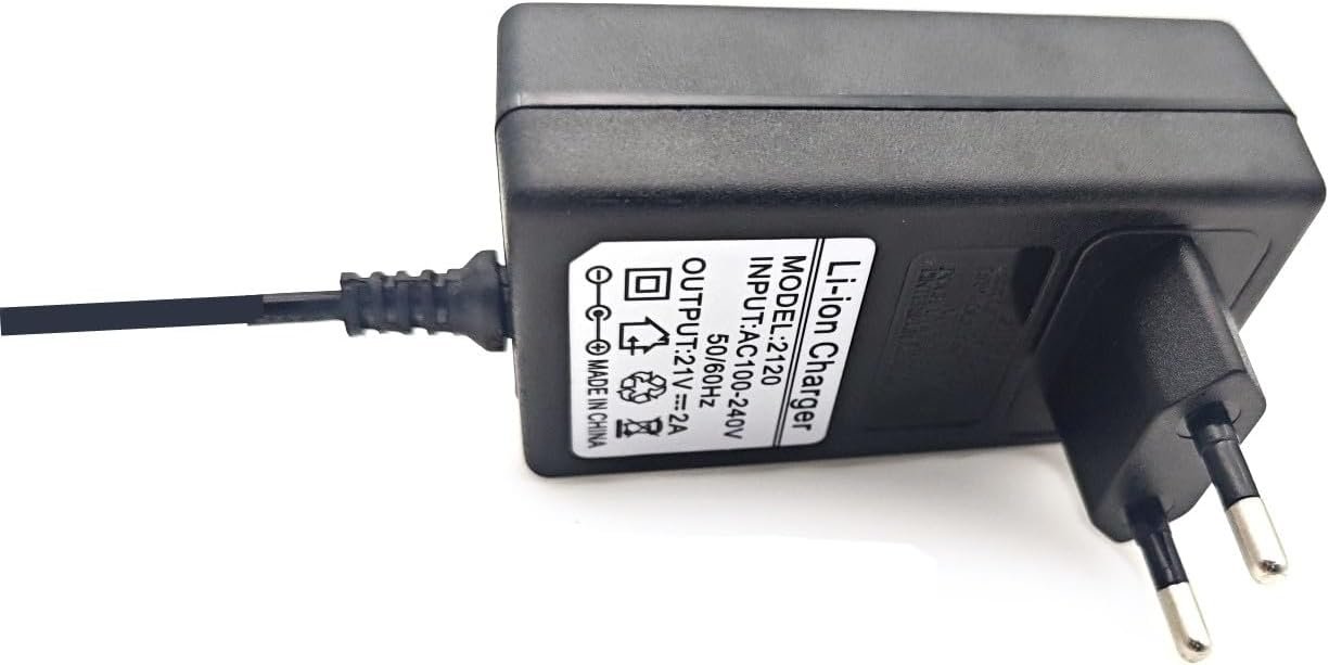 51Rfg5xmykL._AC_SL1500_.jpg Náhradný napájací adaptér JZK 21 V, 2 A, 42 W, napájací adaptér AC/DC s nabíjacím káblom a kontrolkou 