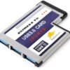 KALEA-INFORMATIQUE 54 mm Express Card (EXPRESSCARD 54) s rozhraním USB 3.0, 3 portmi USB 3.0 5G a čipovou sadou FL1100.