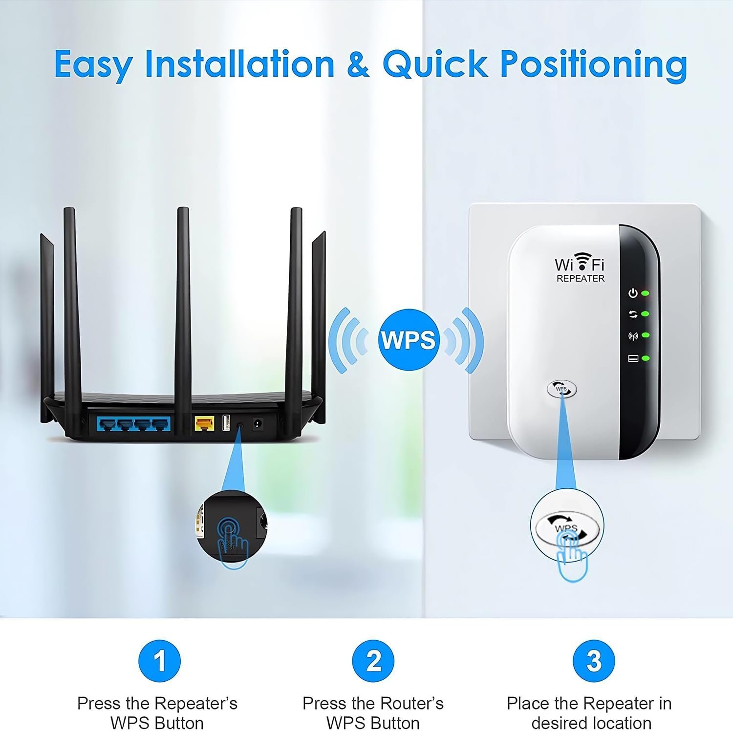 610GZpvy6JL._AC_SL1500_.jpg Wi-Fi zosilňovač, 300 Mbit/s, 2,4 GHz, Wi-Fi opakovač, Wi-Fi opakovač, ethernetový port, WPS, režim AP, LED diódy možno vypnúť, kompatibilný so všetkými zariadeniami WLAN