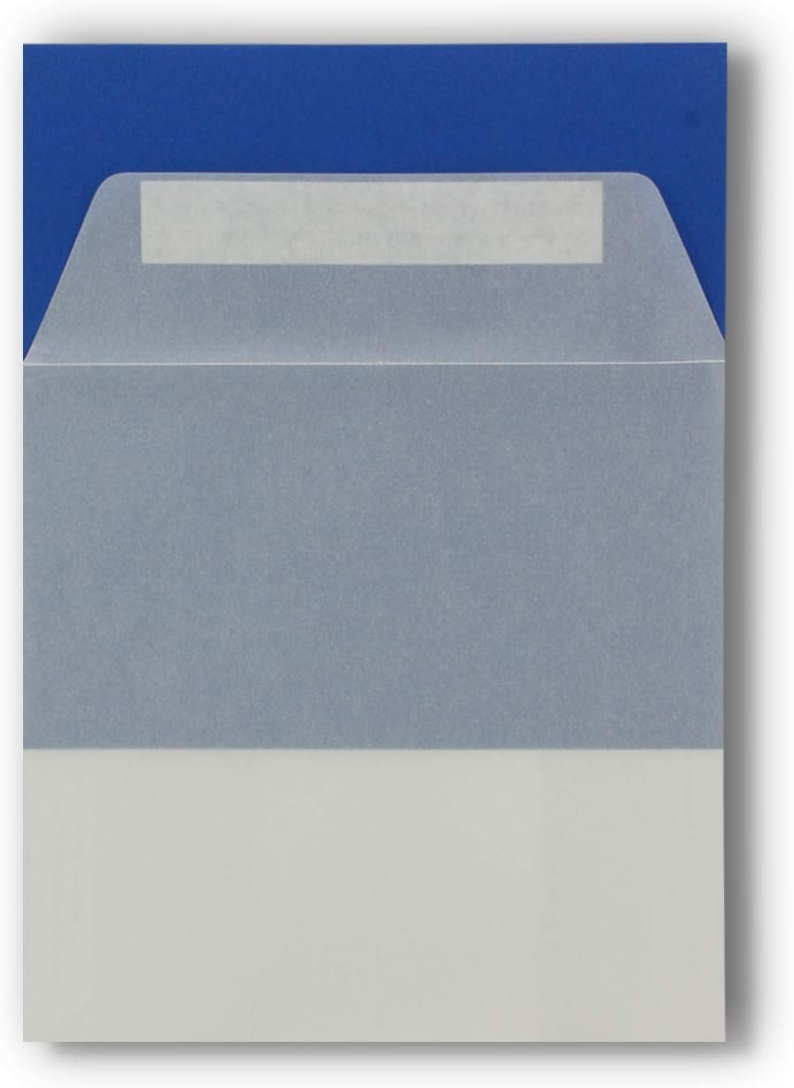 61QJXWeeNL._AC_SL1500_.jpg 100 ks štvorcových obálok bez okienka v priehľadnej bielej farbe – 15,5 x 15,5 cm – na zalepenie – na svadobné oznámenia, pozvánky a iné – séria FarbenFroh