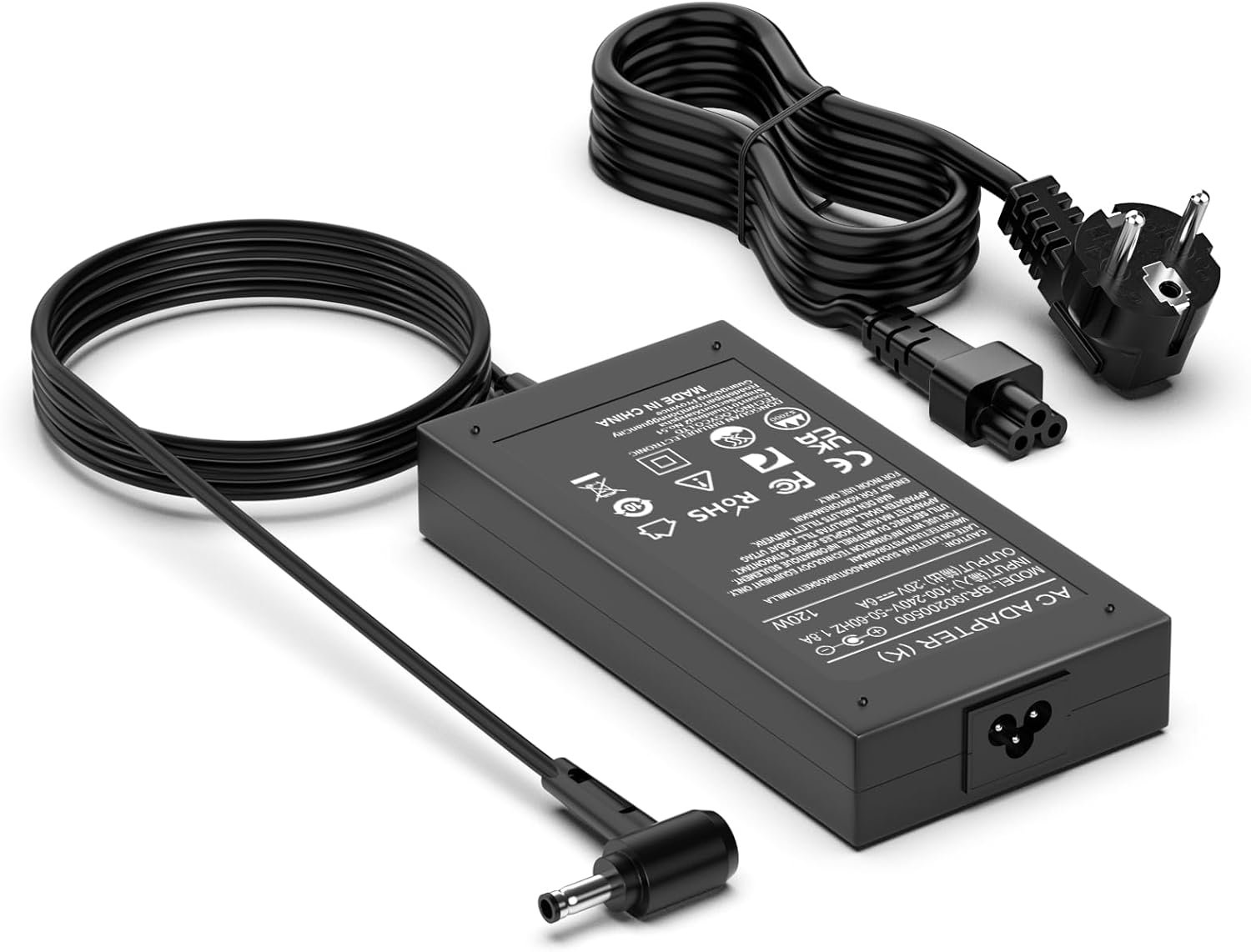61RRFwxGE5L._AC_SL1500_.jpg shefor Sieťový adaptér 120 W, nabíjací kábel pre notebooky, kompatibilný s MSI GV15, GF63, 10, 11, 12Th, Intel Core, notebooky MS-16R5, MS-16R6, MS-16R7, MS-16R8, Cyborg 15, A13V, Summit E16, Flip A13V, nabíjačka