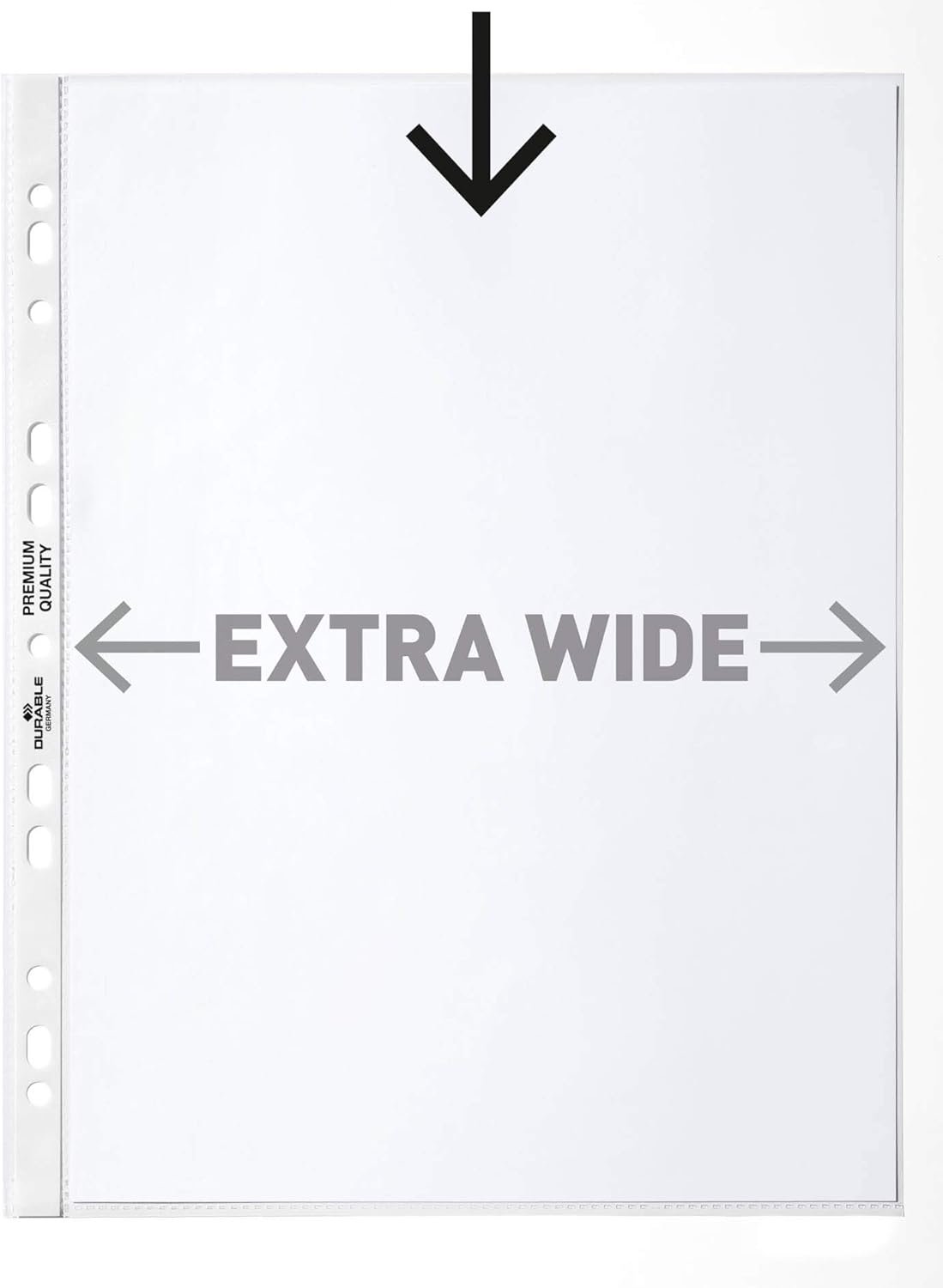 61XL10kvRyL._AC_SL1500_.jpg Durable Obal na prospekty A4, extra široký, 240 x 310 mm, 90 μm, priehľadný, 50 ks, 999111197