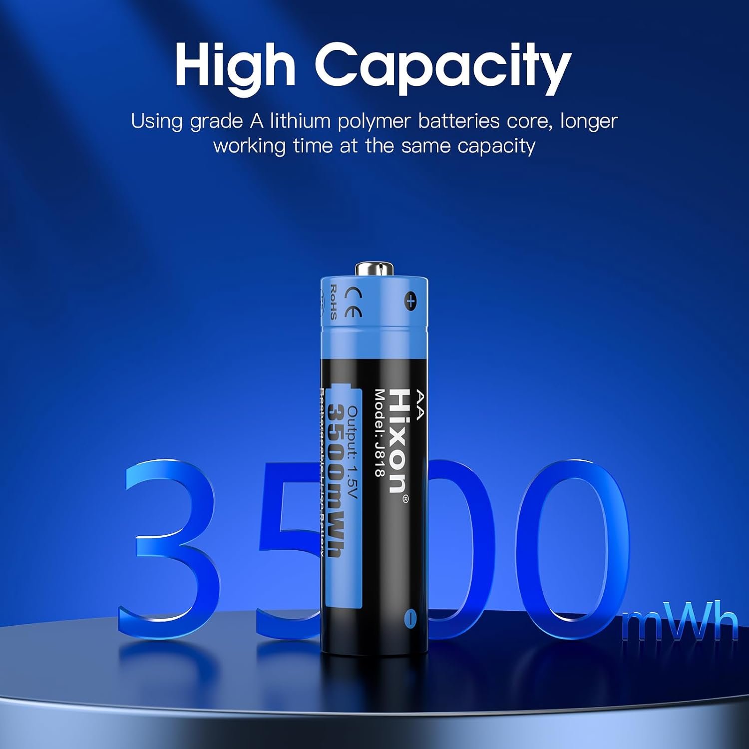 61dGNAhGTmL._AC_SL1500_.jpg Hixon lítiová AA batéria, dobíjateľná 1,5 V AA batéria, 3500 mWh a 1600 dlhých cyklov, 8 ks 1,5 V AA batérií s čiernym LCD displejom a rýchlou nabíjačkou