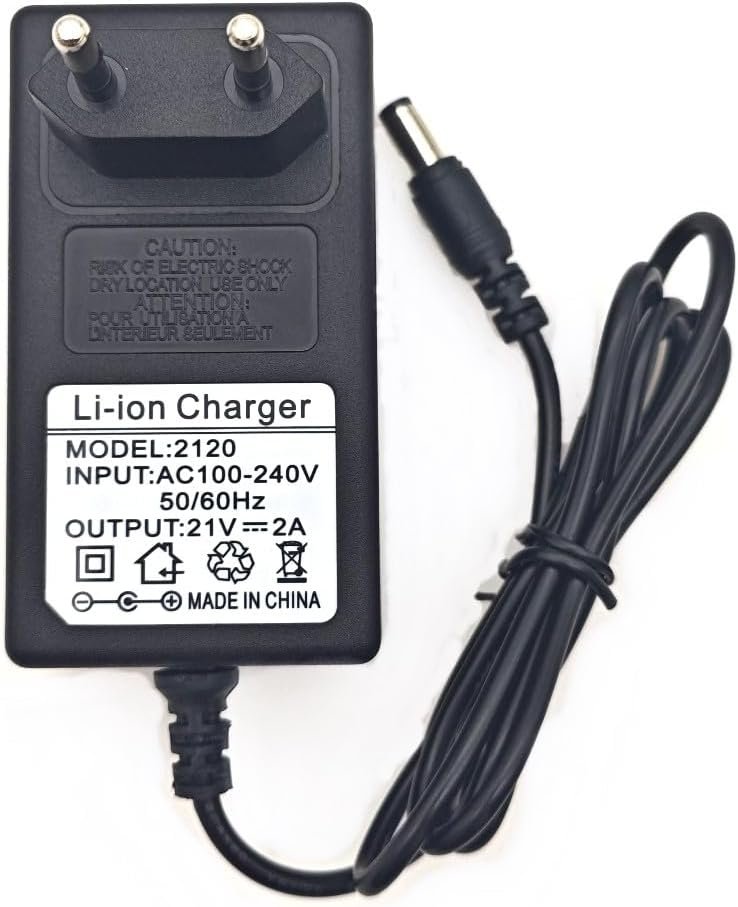 61rPJpvR4RL._AC_SL1500_.jpg Náhradný napájací adaptér JZK 21 V, 2 A, 42 W, napájací adaptér AC/DC s nabíjacím káblom a kontrolkou 
