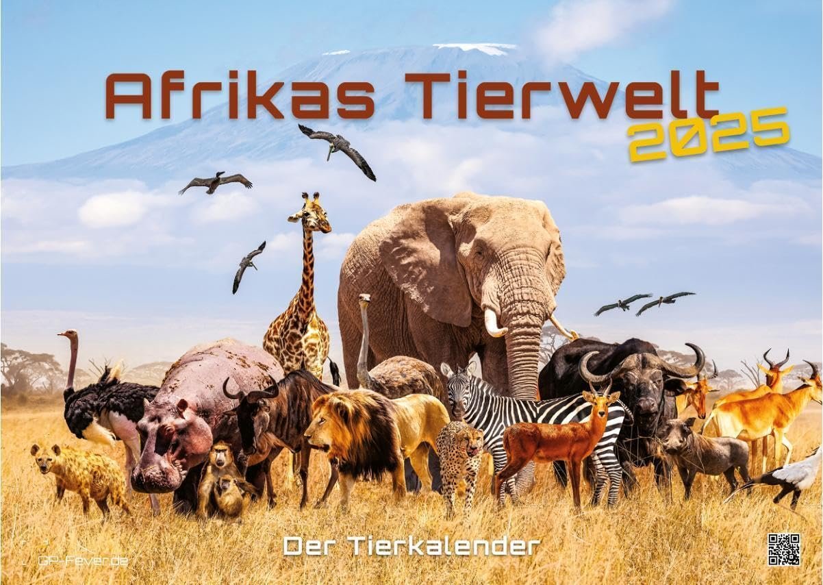 71CoBDS1koL._SL1202_.jpg Africká fauna – Kalendár zvierat – 2025 – Kalendár formátu DIN A3: Nástenný kalendár s najkrajšími motívmi africkej fauny na rok 2025 vo formáte DIN A3 (cca 42 x 30 cm)!