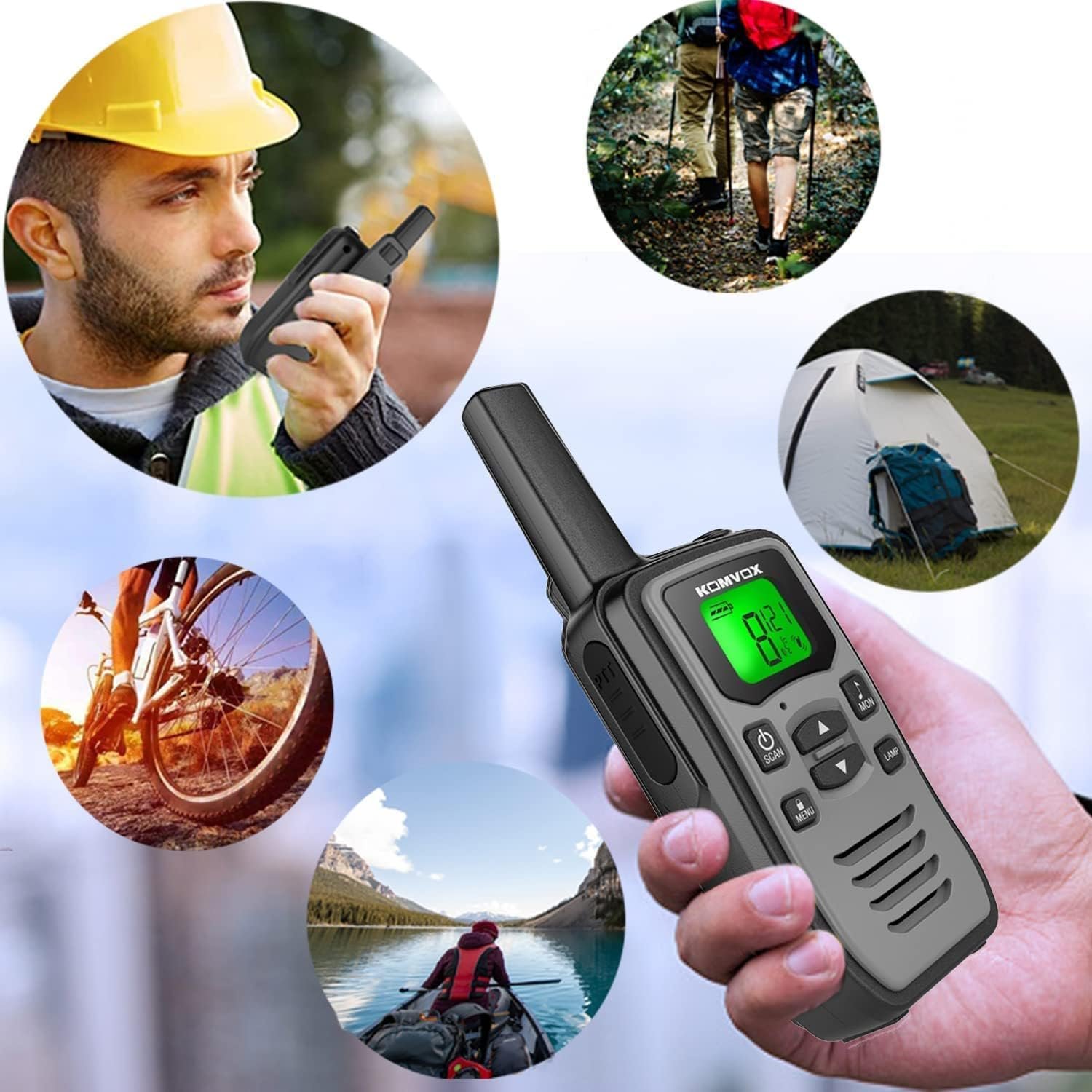 71DouQ5kf8L._AC_SL1500_.jpg Walkie Talkie Professional pre dospelých, outdoorová sada vysielačiek Walkie Talkie, vybavenie na prežitie
