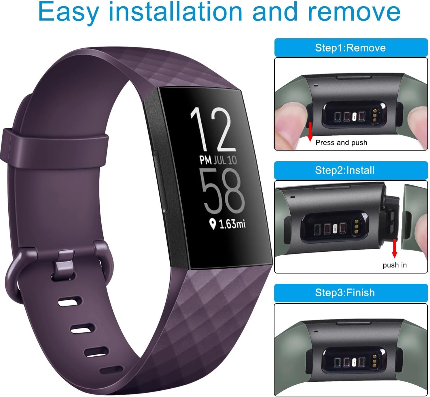 71Fs7KJtGGL._AC_SL1500_.jpg Náhradný silikónový športový remienok Vancle pre náramok Fitbit Charge 4, dámsky, pánsky, remienok k hodinkám pre náramok Fitbit Charge 3/Fitbit Charge 4 SE/Fitbit Charge 3 SE (L, tmavý)