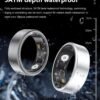 71LFy1X791L._AC_SL1500_.jpg Inteligentný prsteň Fitness Ring Tracker Inteligentné prstene pre mužov a ženy Krokomer Sledovač aktivity Vodotesný do 5 ATM Sledovač spánku Inteligentný prsteň na meranie srdcovej frekvencie Meranie srdcovej frekvencie Fitness tracker Smart