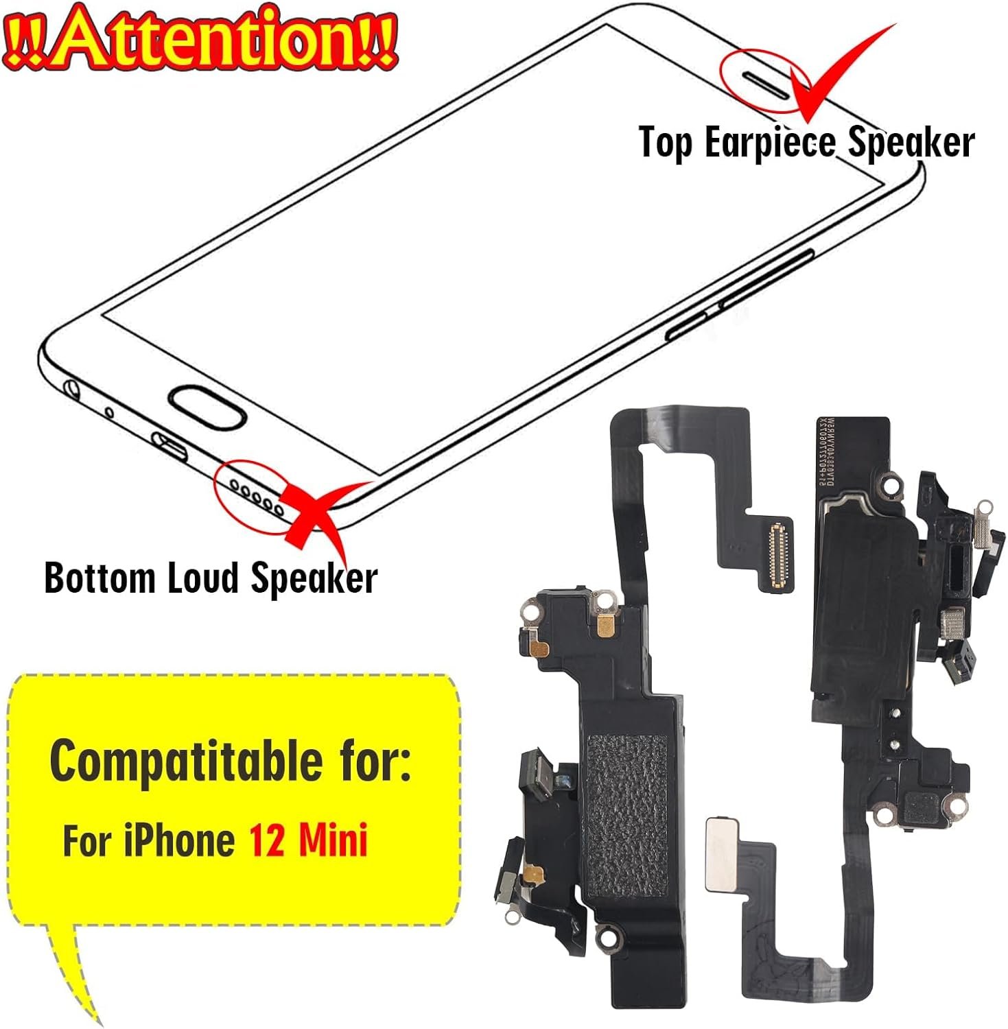 71MsxX7VIXL._AC_SL1500_.jpg Slúchadlá kompatibilné s iPhone 12 Mini – slúchadlá Ear, reproduktor, náhradný diel s náradím
