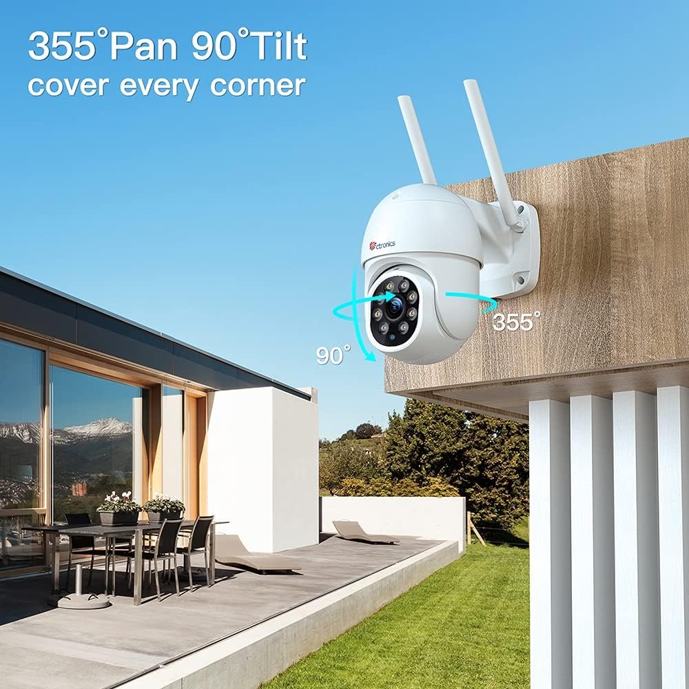 71Py5MlL-xL._AC_SL1000_.jpg Monitorovacia kamera Ctronics PTZ, WiFi, vonkajšia, IP kamera, 1080p, rozpoznávanie osôb, automatické sledovanie, 355°, naklápacie, 90°, obojsmerný zvuk, vodotesná, IP66, podporuje P2P