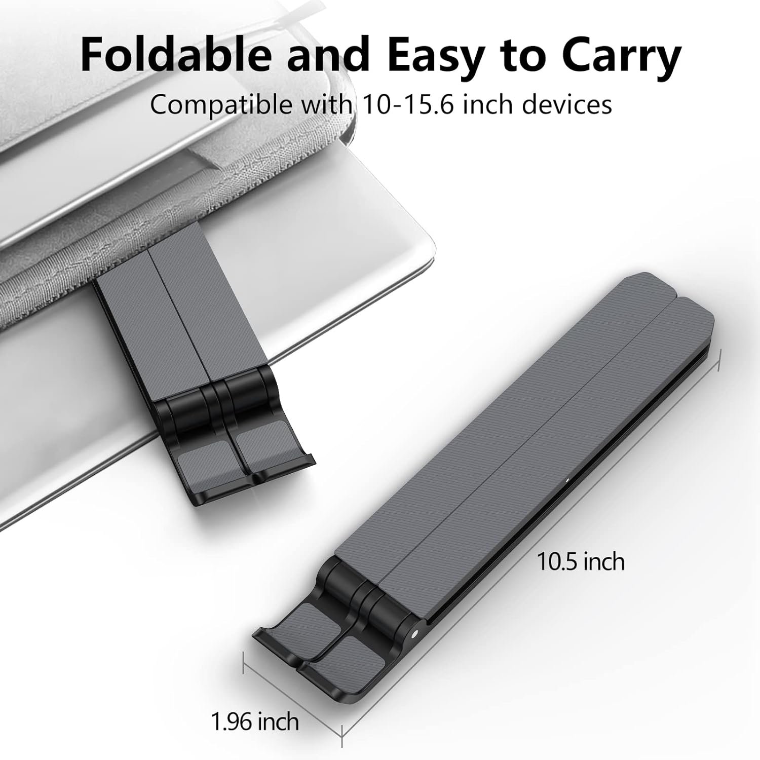Stojan na notebook, skladací stojan na notebook, výškovo nastaviteľný stojan na notebook z ABS a silikónu s ventiláciou, chladiaci držiak na notebook pre MacBook Pro/Air, HP, Sony, Dell a všetky notebooky