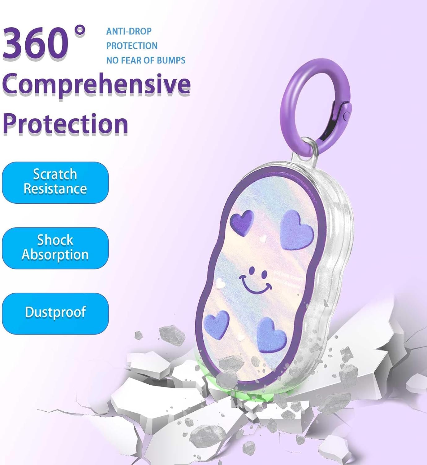 71YIVZWPeBL._AC_SL1500_.jpg Puzdro Samsung Smart Tag 2, GPS lokátor pre deti, prívesok na kľúče Samsung Tag 2, puzdro Galaxy Smarttag 2 s príveskom na kľúče (modrá + fialová)