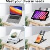 Stojan na notebook, skladací stojan na notebook, výškovo nastaviteľný stojan na notebook z ABS a silikónu s ventiláciou, chladiaci držiak na notebook pre MacBook Pro/Air, HP, Sony, Dell a všetky notebooky