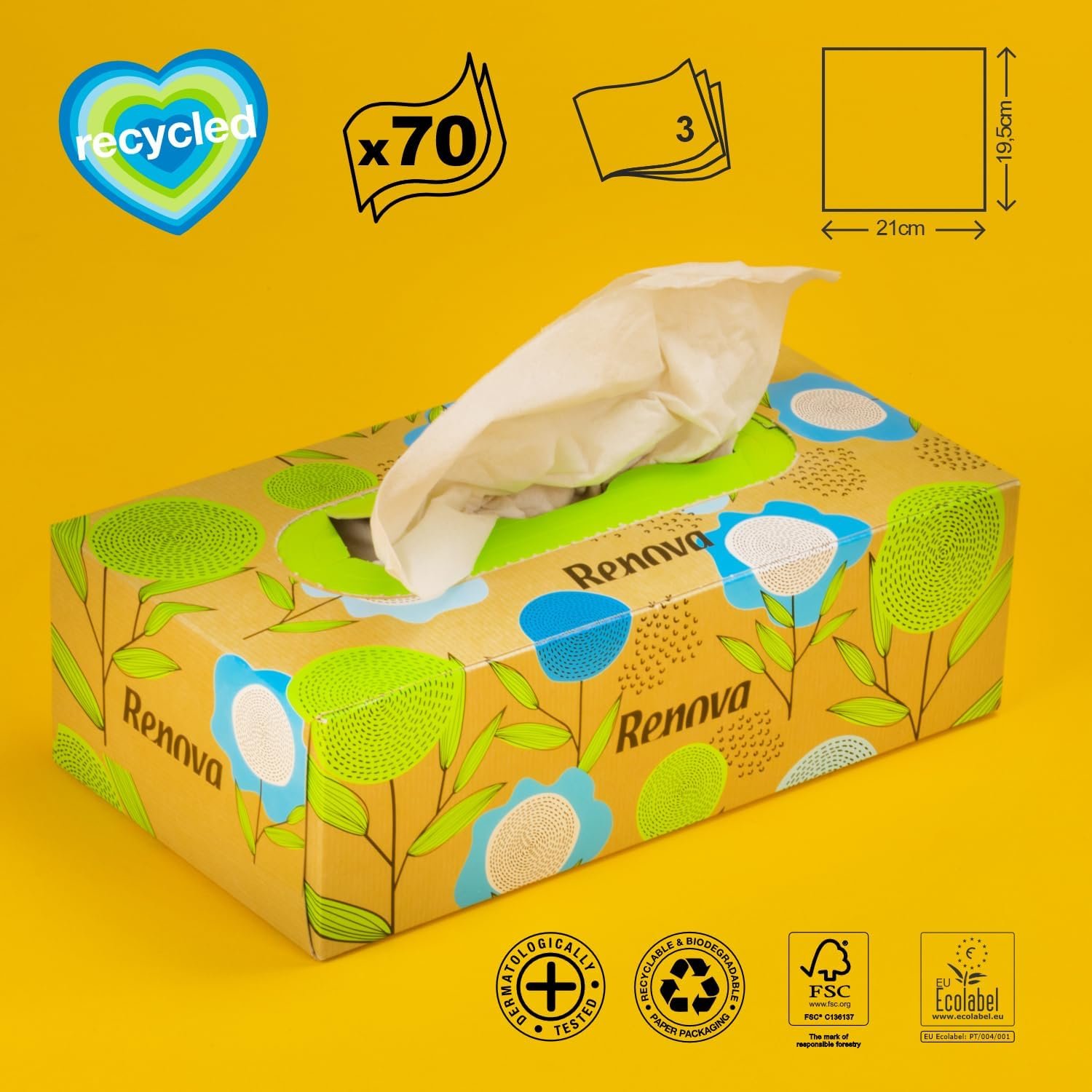 71eUmU72MkL._AC_SL1500_.jpg Renova 100 % RECYKLOVANÉ vreckovky 70 listov
