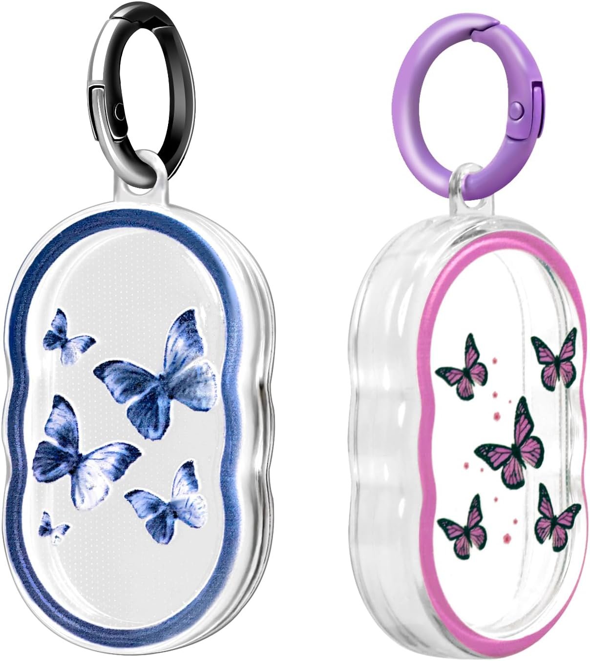 Puzdro Samsung Smart Tag 2, GPS lokátor pre deti, prívesok na kľúče Samsung Tag 2, puzdro Galaxy Smarttag 2 s príveskom na kľúče (modrá + fialová)