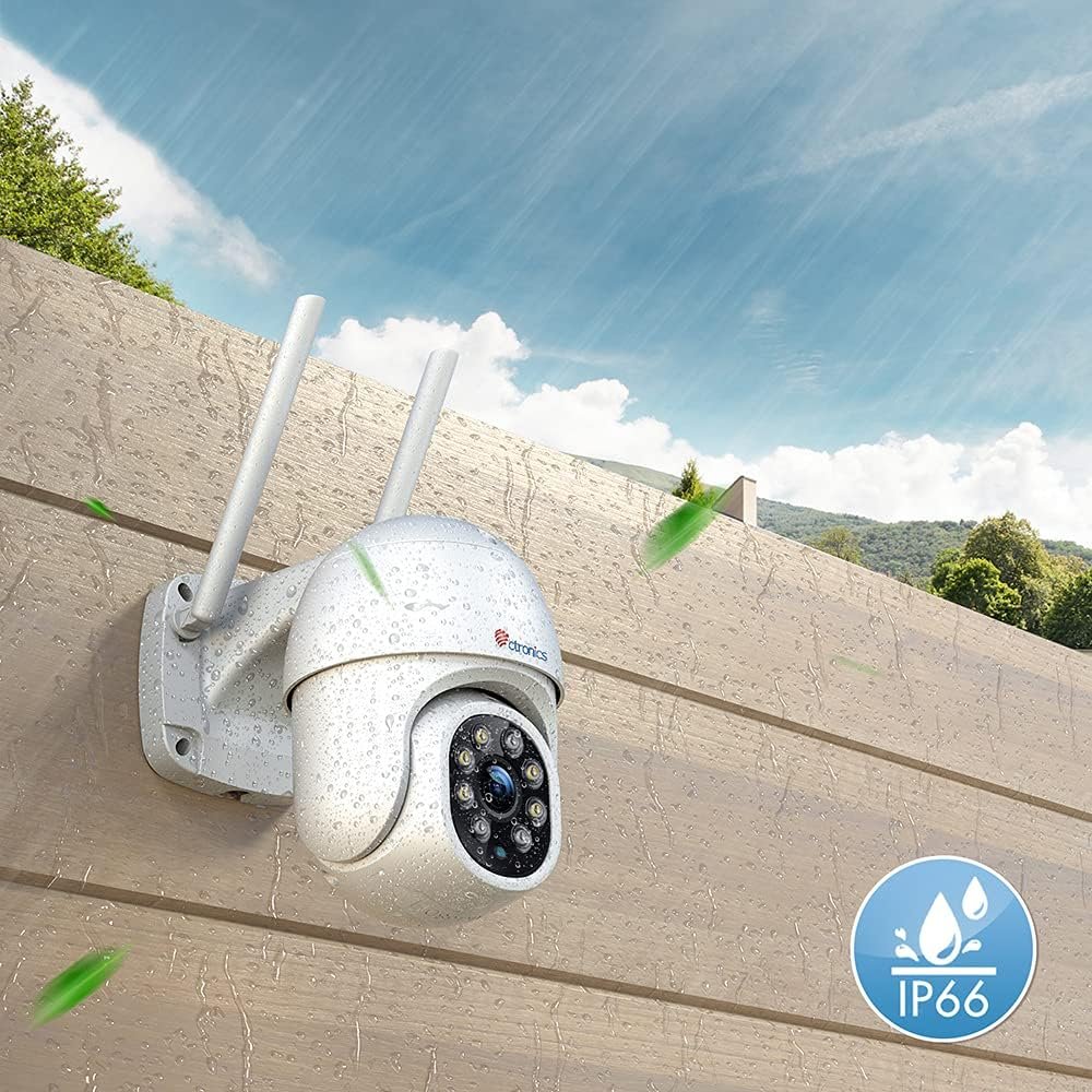 71p0OXAMixL._AC_SL1000_.jpg Monitorovacia kamera Ctronics PTZ, WiFi, vonkajšia, IP kamera, 1080p, rozpoznávanie osôb, automatické sledovanie, 355°, naklápacie, 90°, obojsmerný zvuk, vodotesná, IP66, podporuje P2P