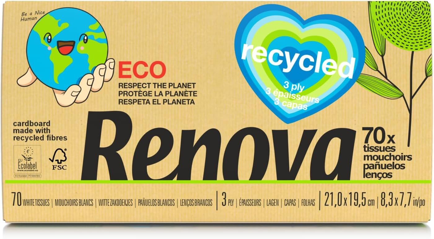 Renova 100 % RECYKLOVANÉ vreckovky 70 listov