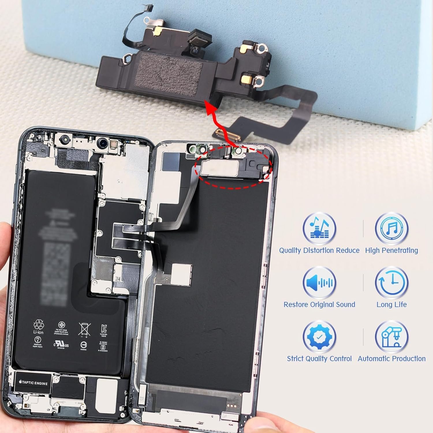 71yXSDzVOcL._AC_SL1500_.jpg Slúchadlá kompatibilné s iPhone 12 Mini – slúchadlá Ear, reproduktor, náhradný diel s náradím