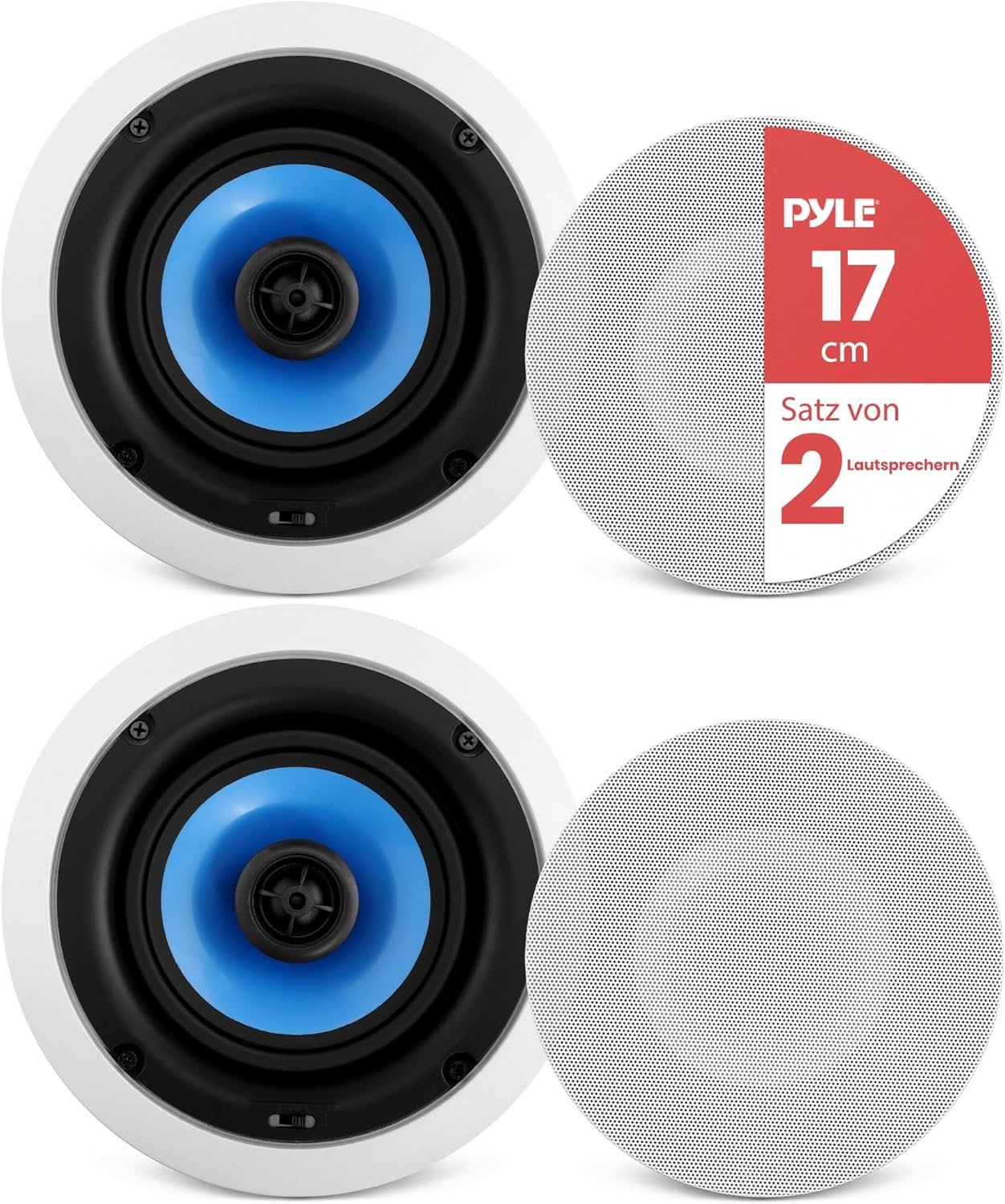 811RploJL0L._AC_SL1500_.jpg Pyle Nástenný/stropný reproduktor – dvojica vstavaných reproduktorov na strop, poličku a stenu – Bluetooth reproduktory s výkonom 250 W – robustný 2-pásmový stereo systém v bielej farbe, plochý reproduktor pre domáce kino a
