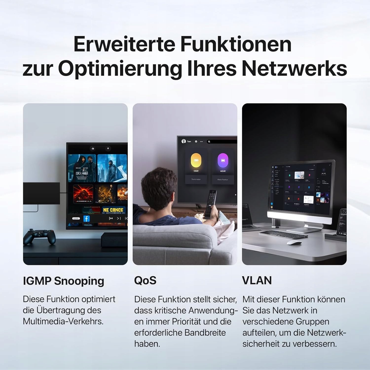 Tenda TEG205E 5-portový Gigabitový riadený switch