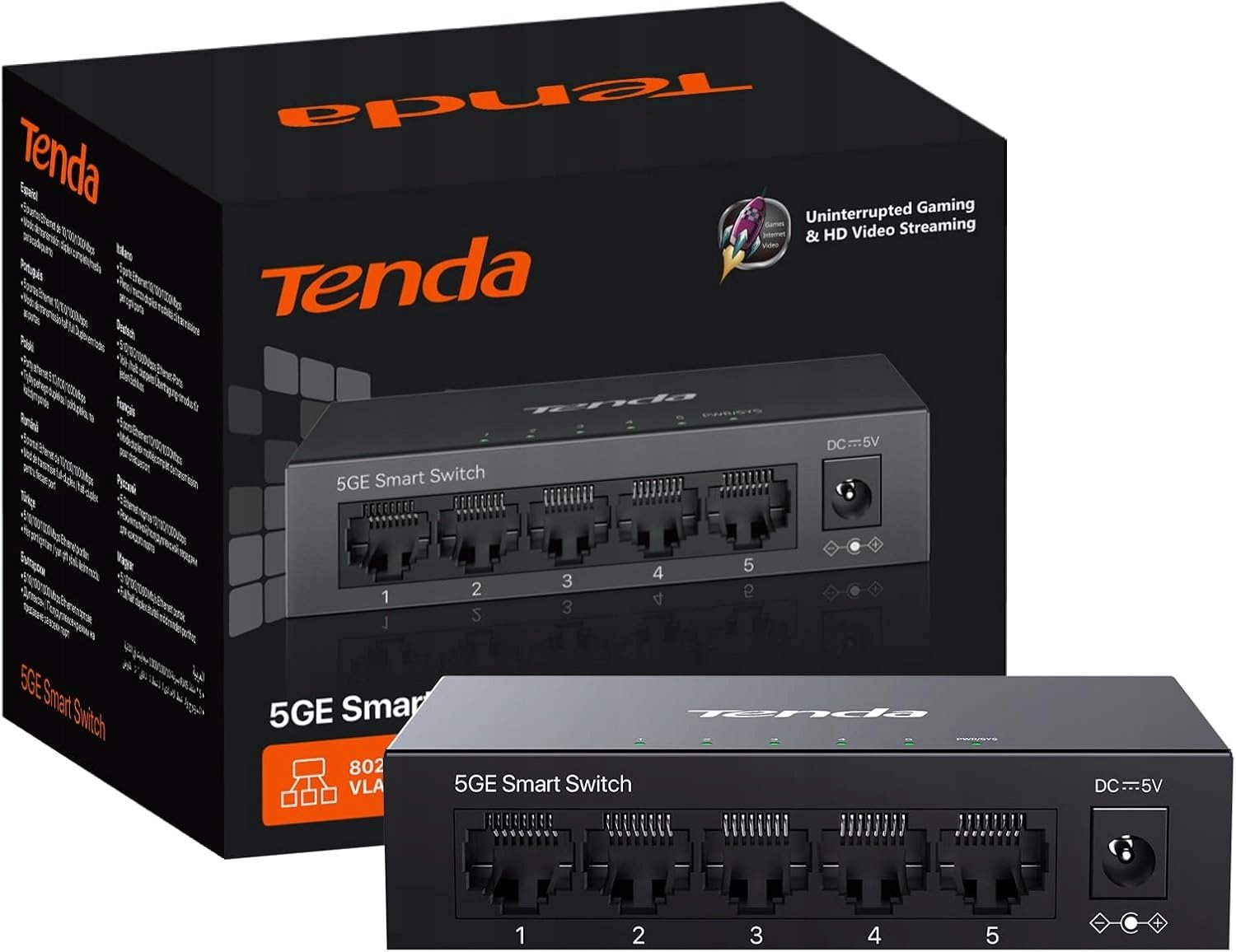 Tenda TEG205E 5-portový Gigabitový riadený switch