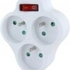 CHACON Triplite Domino biela - 3 x 16 A s vypínačom : CHACON
