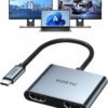 N979 KOZYC USB-C na duálny HDMI adaptér 4K@60Hz rozbočovač