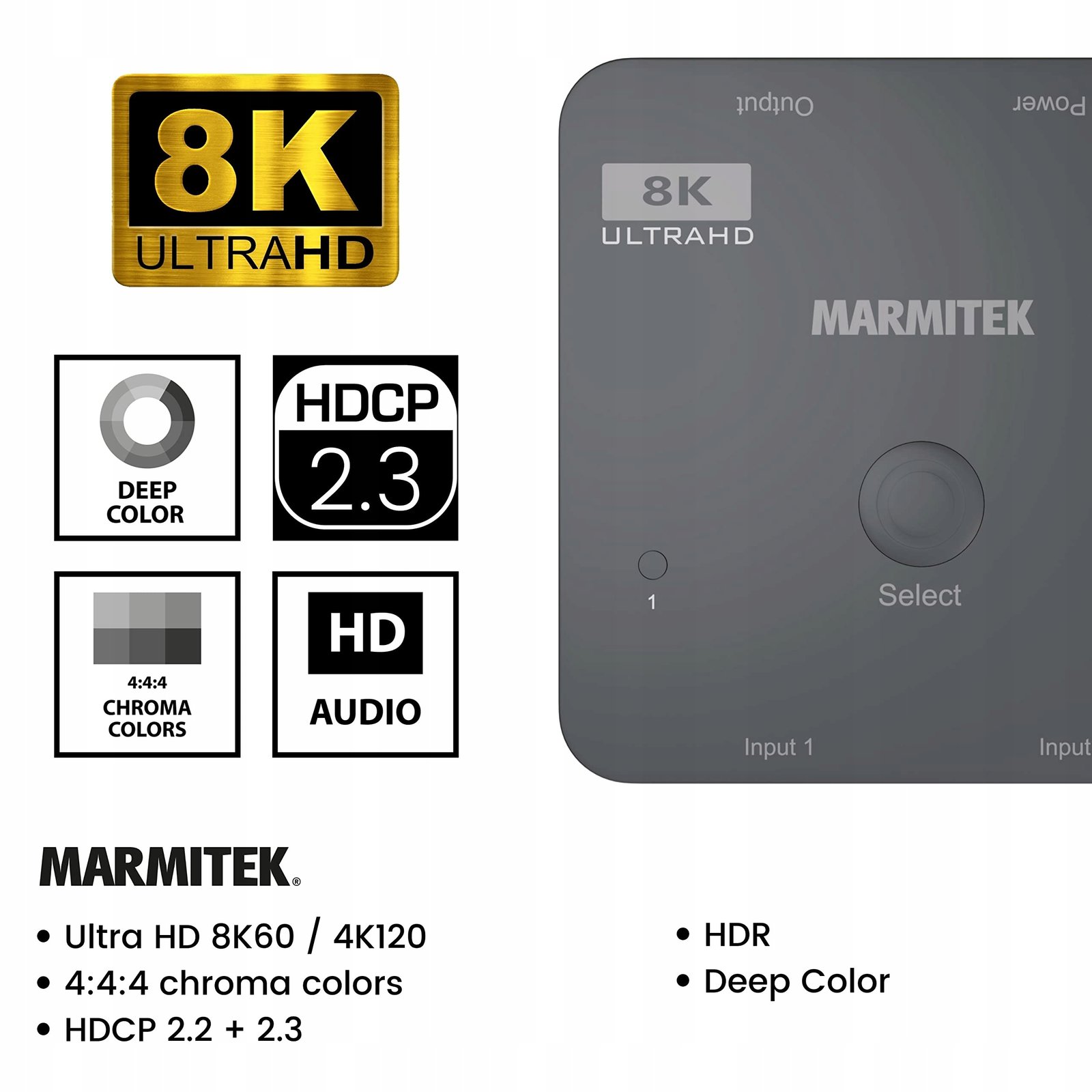 Prepínač Marmitek AS28 8K HDMI SWITCH